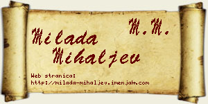 Milada Mihaljev vizit kartica